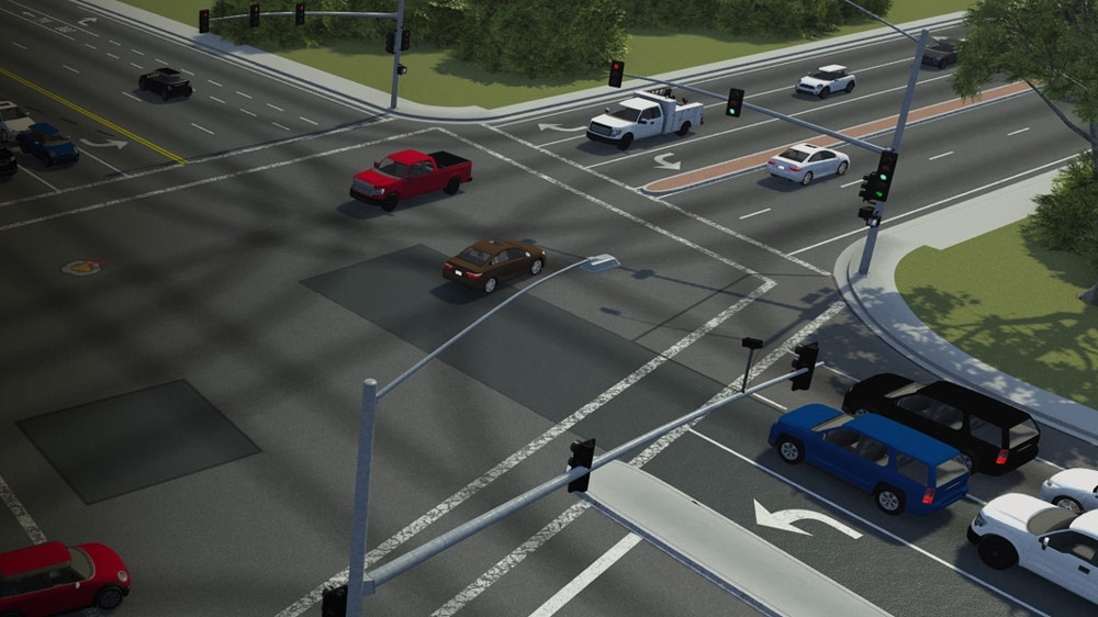 Создавайте 3D-сцены для моделирования и тестирования автоматизированных систем вождения с помощью RoadRunner.